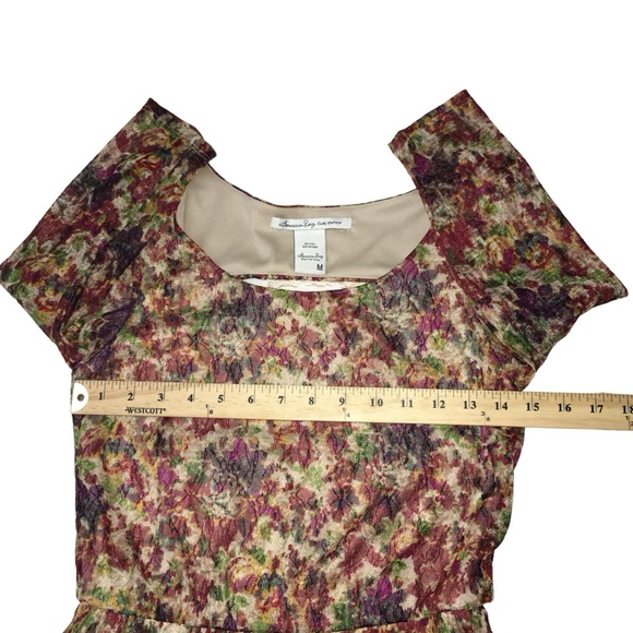 AMERICAN RAG Floral Lace Multi Color Open Back Mini Dress - Women’s Medium - Picture 4 of 15